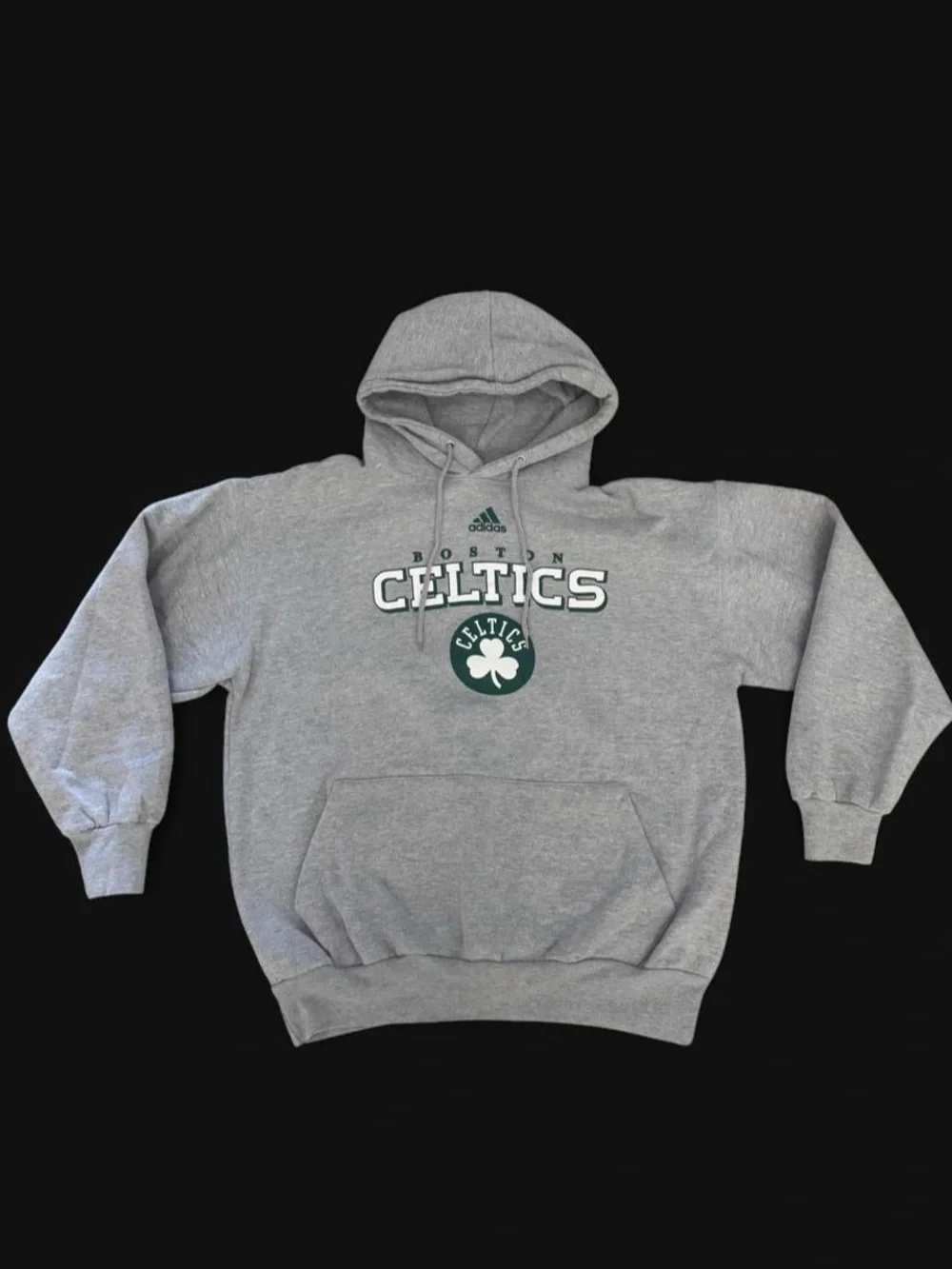 Y2K Vintage Style Boston Celtics Graphic Hoodie - Grey L